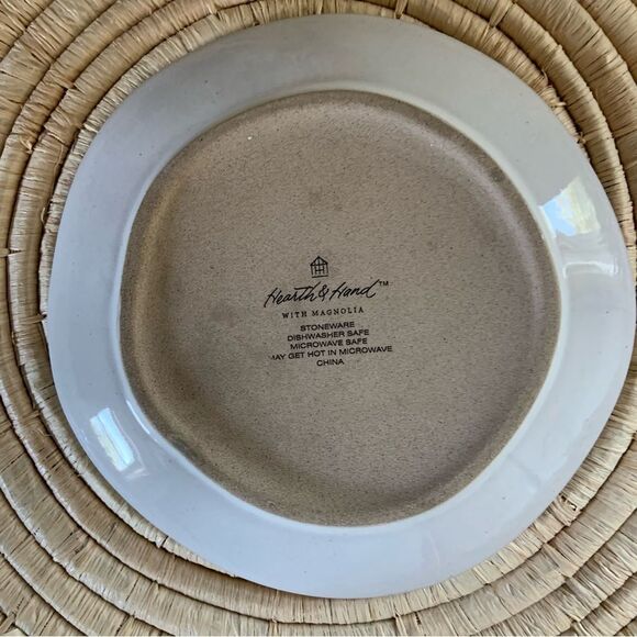 HEARTH & HAND With Magnolia 4pc Textured Appetizer Stoneware Plates Sour Cream - Picture 11 of 14